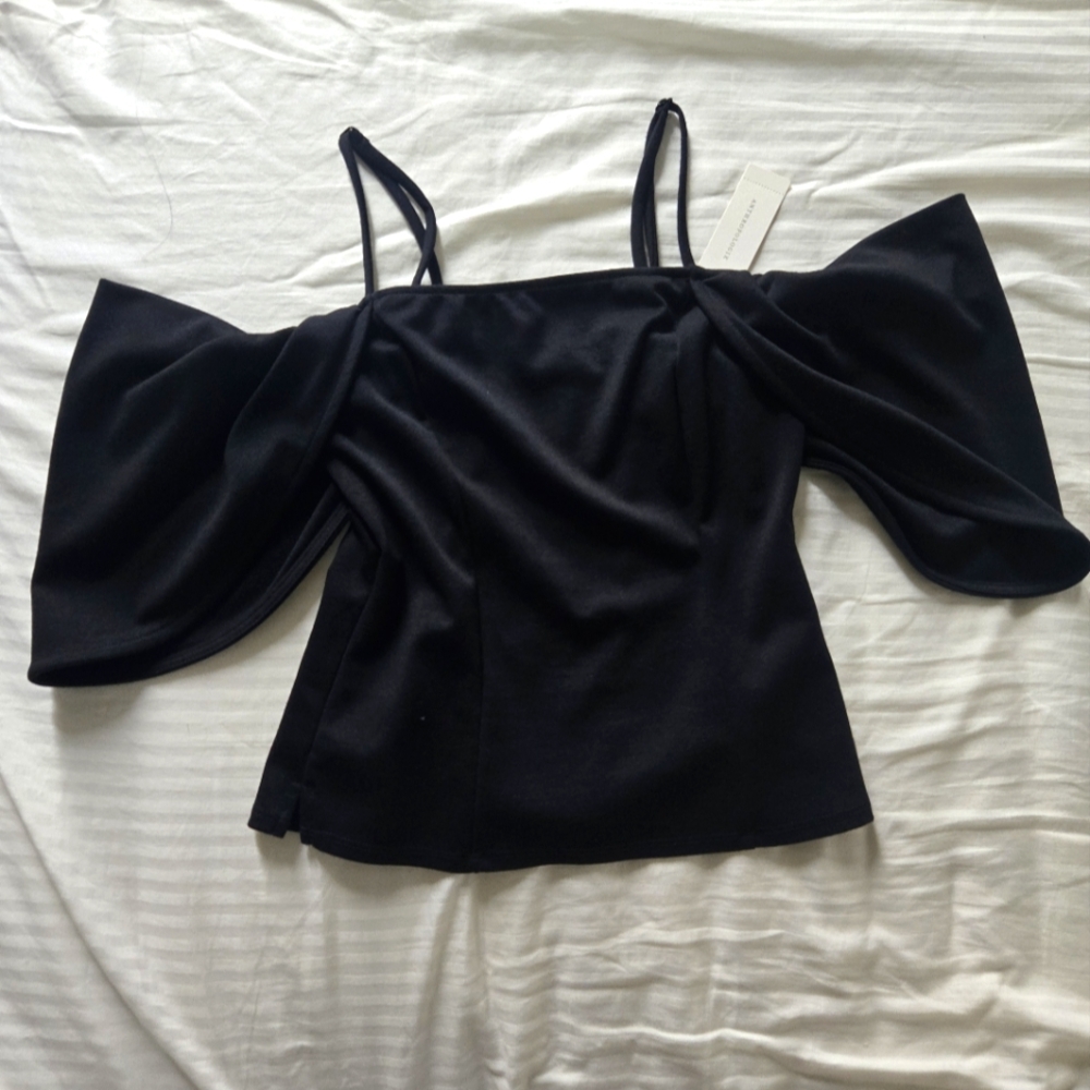 eri + ali Black Off-Shoulder Top